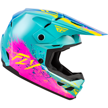 Youth Kinetic Drip Helmet Turquoise/Pink/Yellow Yl