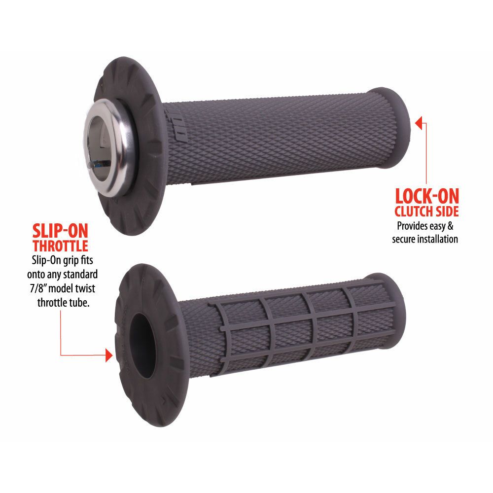Universal Lock On Grips Half Waffle Graphite/Silver