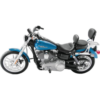 Mustang 06-17 Harley Dyna Wide Touring Solo Seat w/Driver Backrest w/Studs - Black