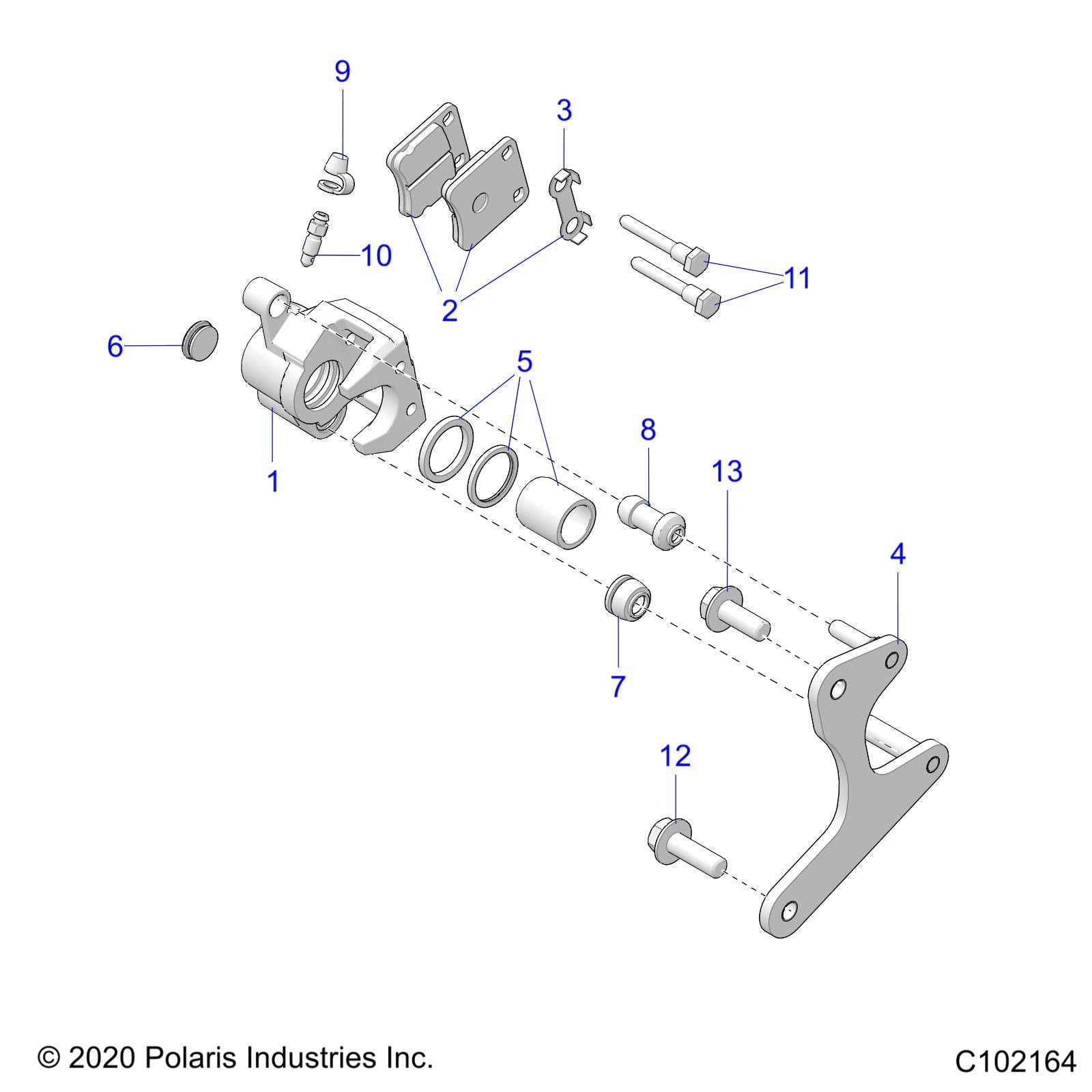 Polaris ATV Caliper Brake Assembly Mount, Rear, Genuine OEM Part 1913593, Qty 1