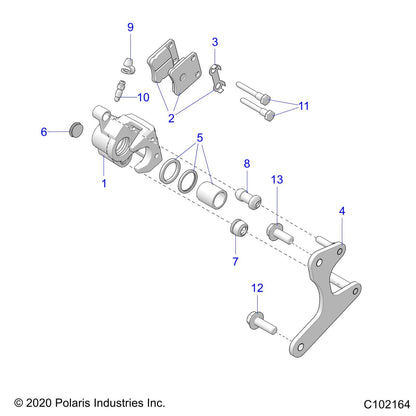 Polaris ATV Caliper Brake Assembly Mount, Rear, Genuine OEM Part 1913593, Qty 1