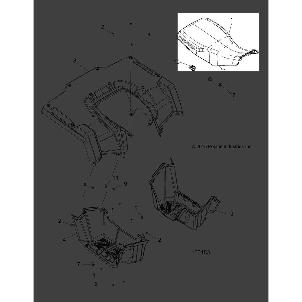 Polaris ATV Seat Cover, Genuine OEM Part 2686882, Qty 1