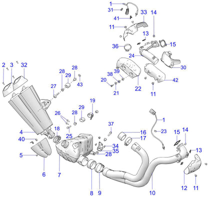 Indian Motorcycle Clamp Exhaust, Genuine OEM Part 7082464, Qty 1
