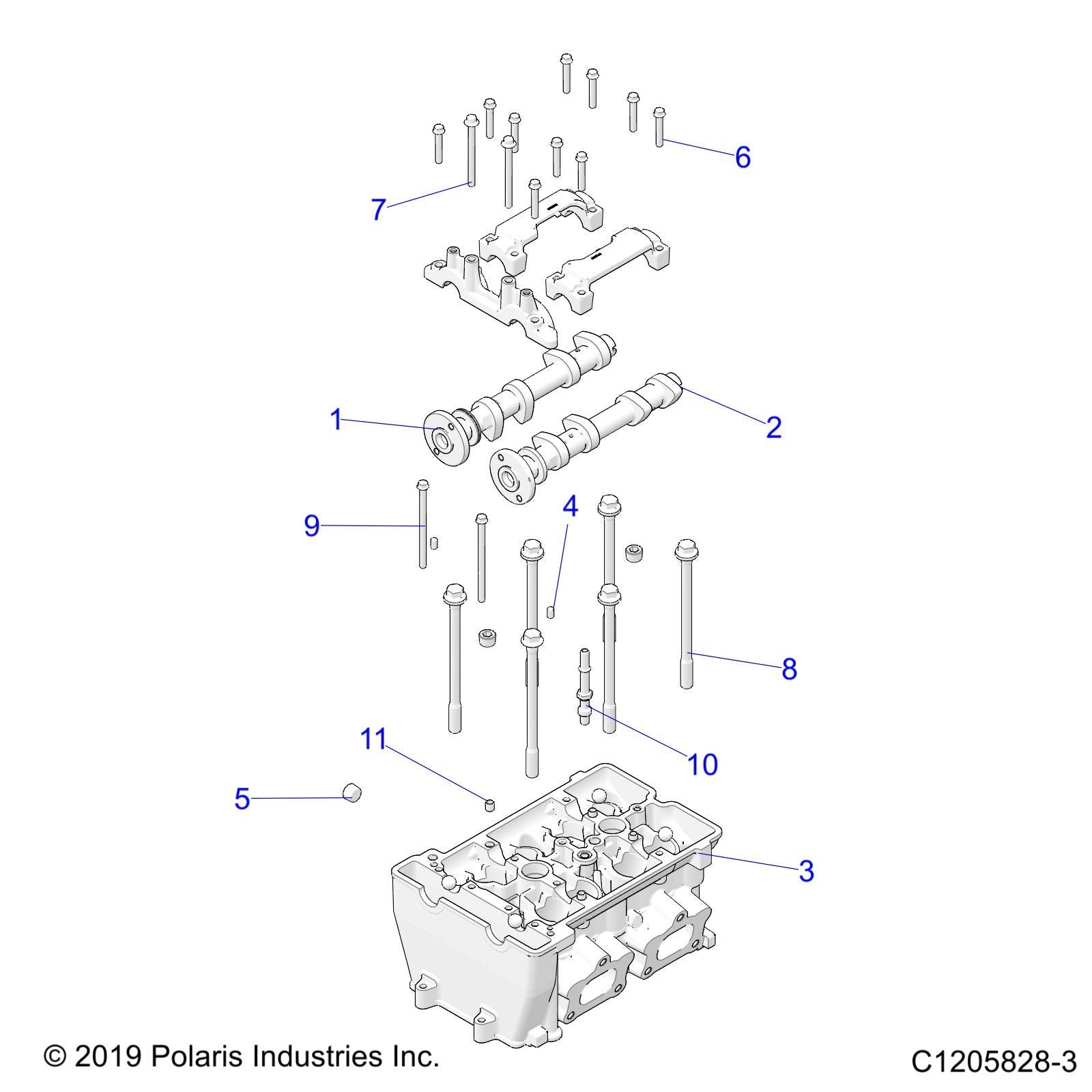 Polaris RZR Cylinder Head Assembly, Genuine OEM Part 3023564, Qty 1