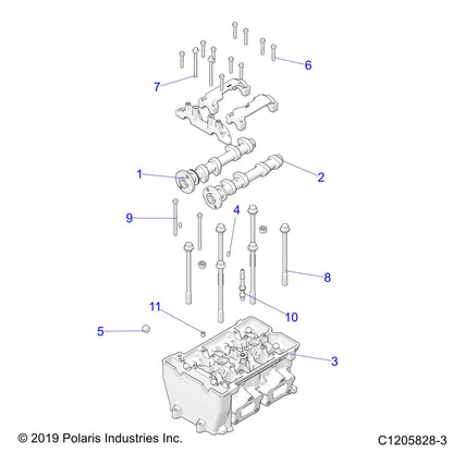 Polaris RZR Cylinder Head Assembly, Genuine OEM Part 3023564, Qty 1