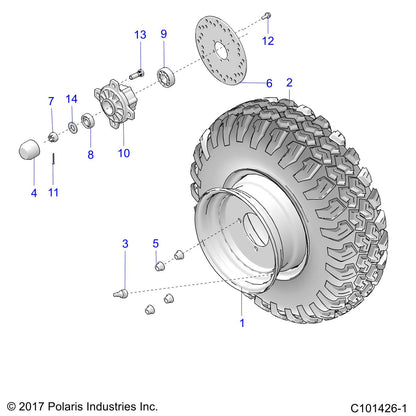 Polaris Ranger Disc Brake, Front, Genuine OEM Part 1913470, Qty 1