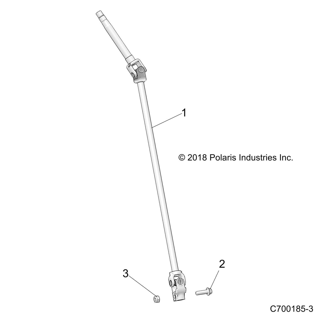 Polaris RZR Steering Shaft, Genuine OEM Part 1823727, Qty 1