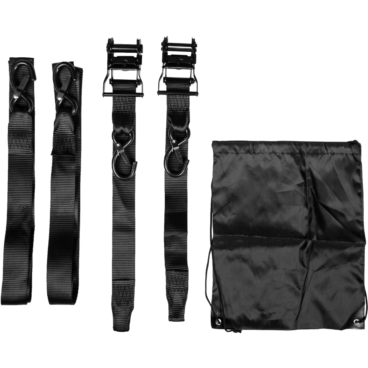 Fire Power 2" X 8' Ratchet Soft Tie Down Black 2/Pk