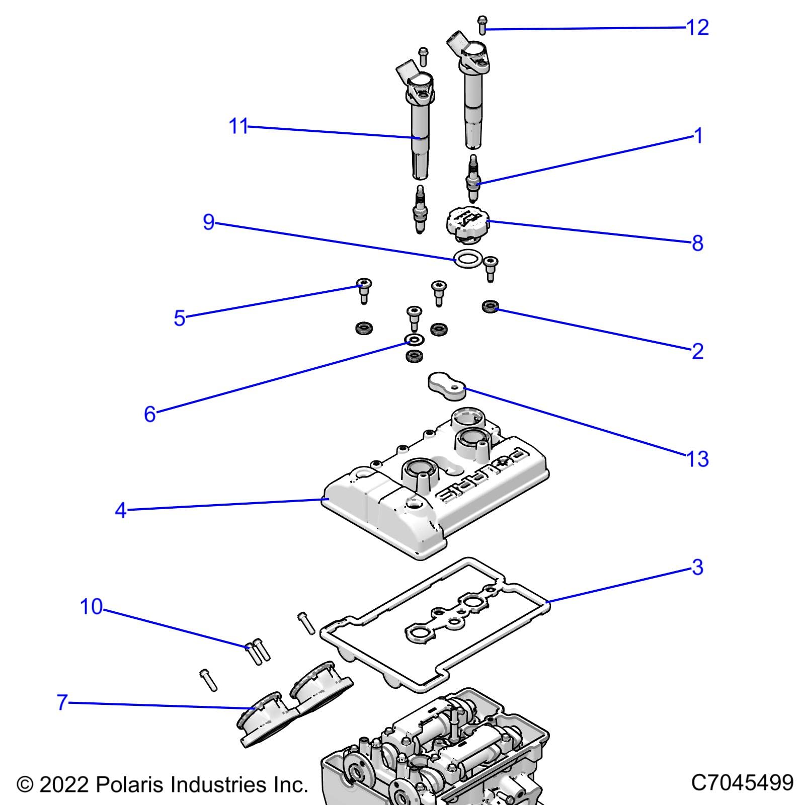Polaris RZR Valve Cover, 2 Cylinder, Machined, Genuine OEM Part 5141003, Qty 1