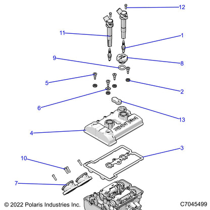 Polaris RZR Valve Cover, 2 Cylinder, Machined, Genuine OEM Part 5141003, Qty 1