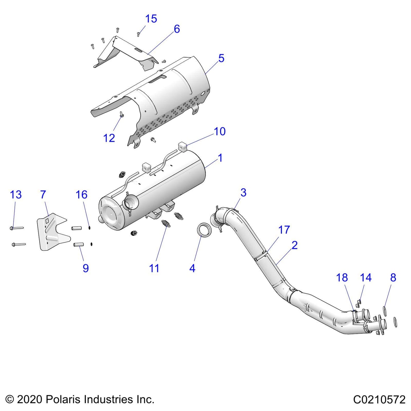 Polaris ATV Exhaust Shield Spring, Genuine OEM Part 5253865, Qty 1