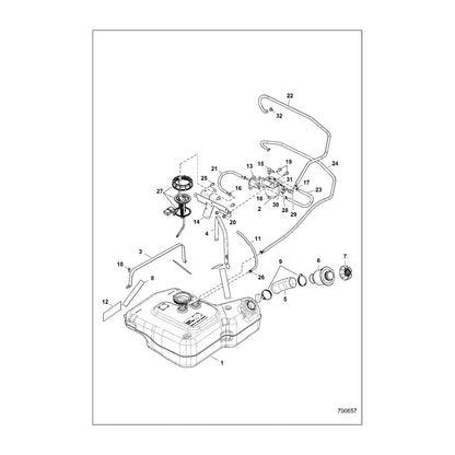 Polaris Ranger Fuel Pump Assembly, Genuine OEM Part 2521461, Qty 1