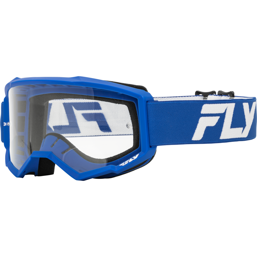 Focus Goggle Blue/White W/ Clear Lens