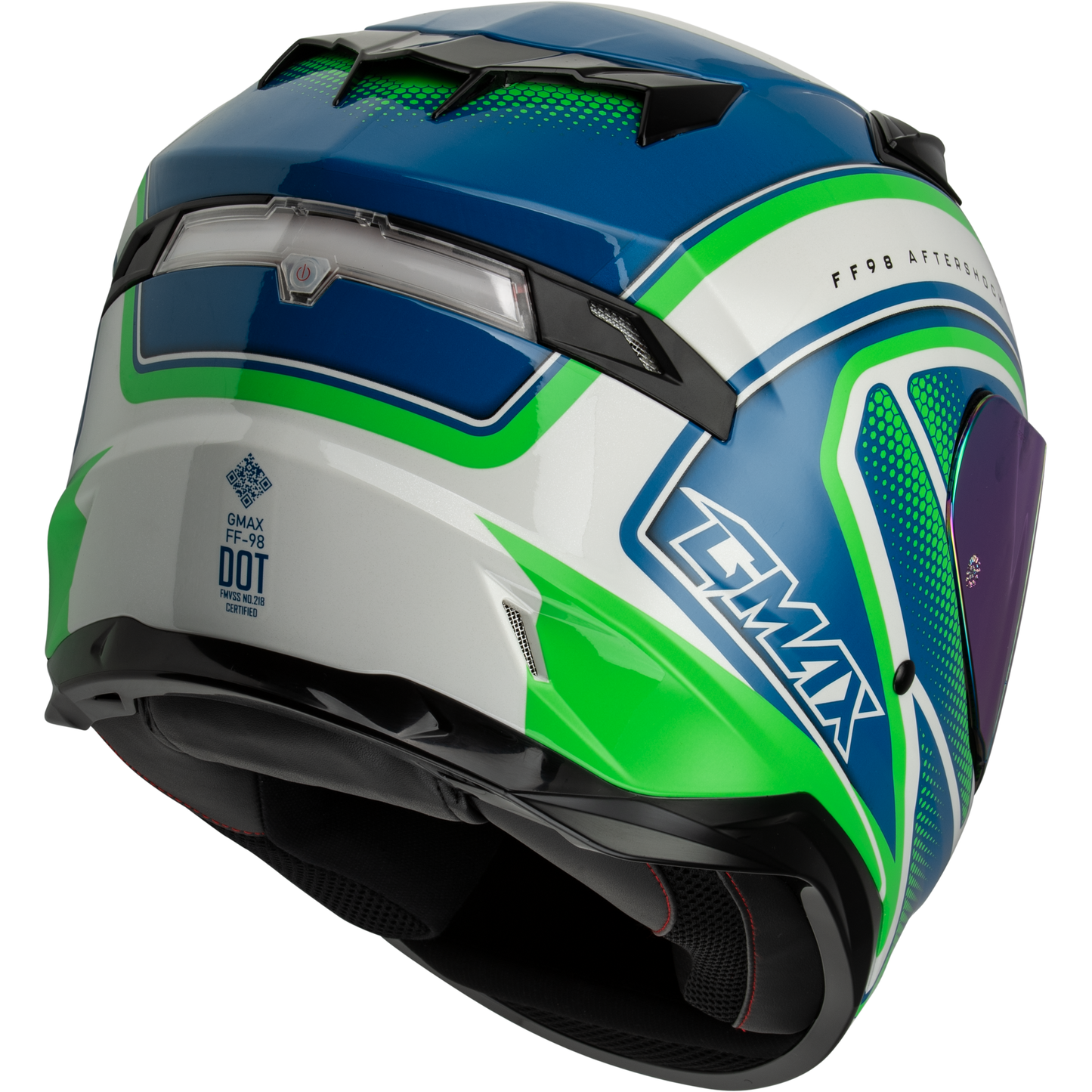 Ff 98 Aftershock Helmet White/Neon Green Md