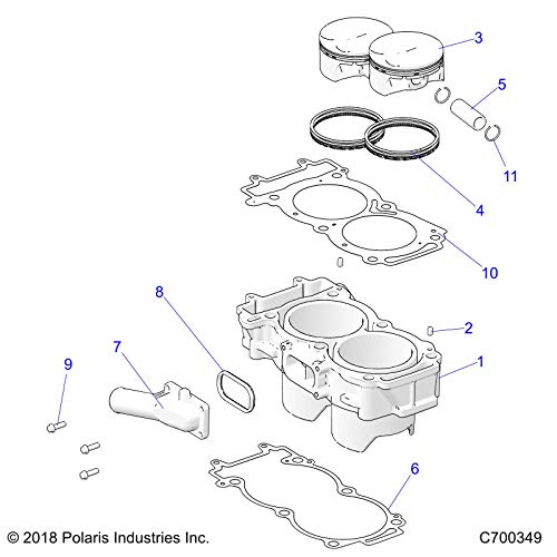 Polaris Ranger ASM., PISTON [INCL. 4,5], Genuine OEM Part 2208319, Qty 1