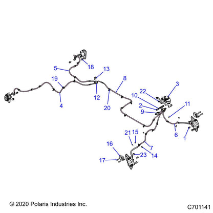Polaris Ranger Brake Line, 72 Degrees, Genuine OEM Part 1913259, Qty 1