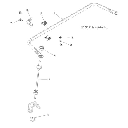 Polaris Ranger Stabilizer Tube, Matte Black, Genuine OEM Part 5336800-458, Qty 1