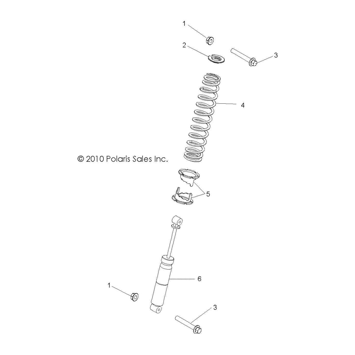 Polaris RZR Shock, Rear, RZR, Genuine OEM Part 7043831, Qty 1