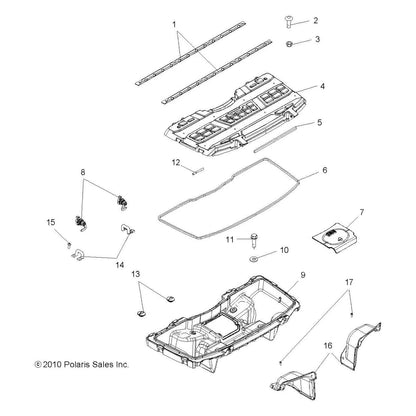 Polaris ATV Front Storage Box Channel, Flat Black, Genuine OEM Part 5247653-418, Qty 1