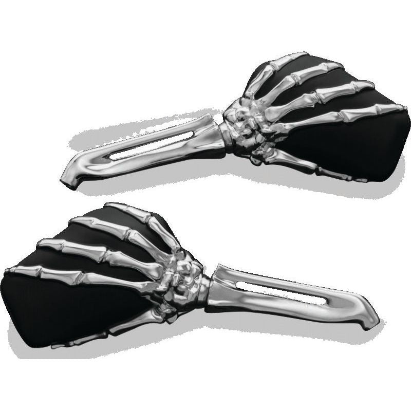 Kuryakyn Skeleton Hand Mirrors Chrome/Black