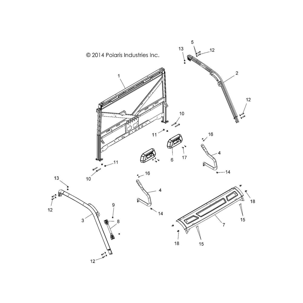 
                      
                        Polaris Off Road Cab Frame Weld, Front, Right, Matte Black, Genuine OEM Part 1018083-458, Qty 1
                      
                    