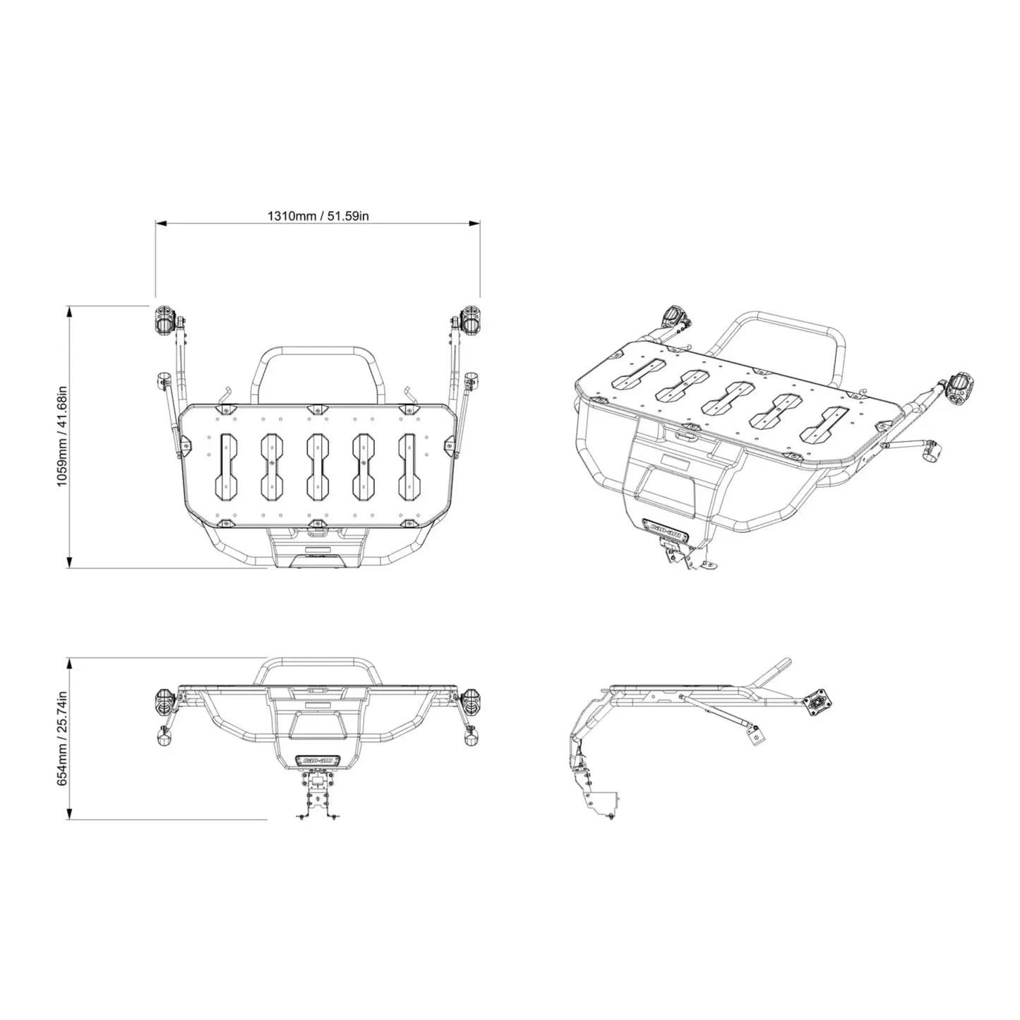 Can-Am Maverick R LinQ Pivoting Rack - 715009465