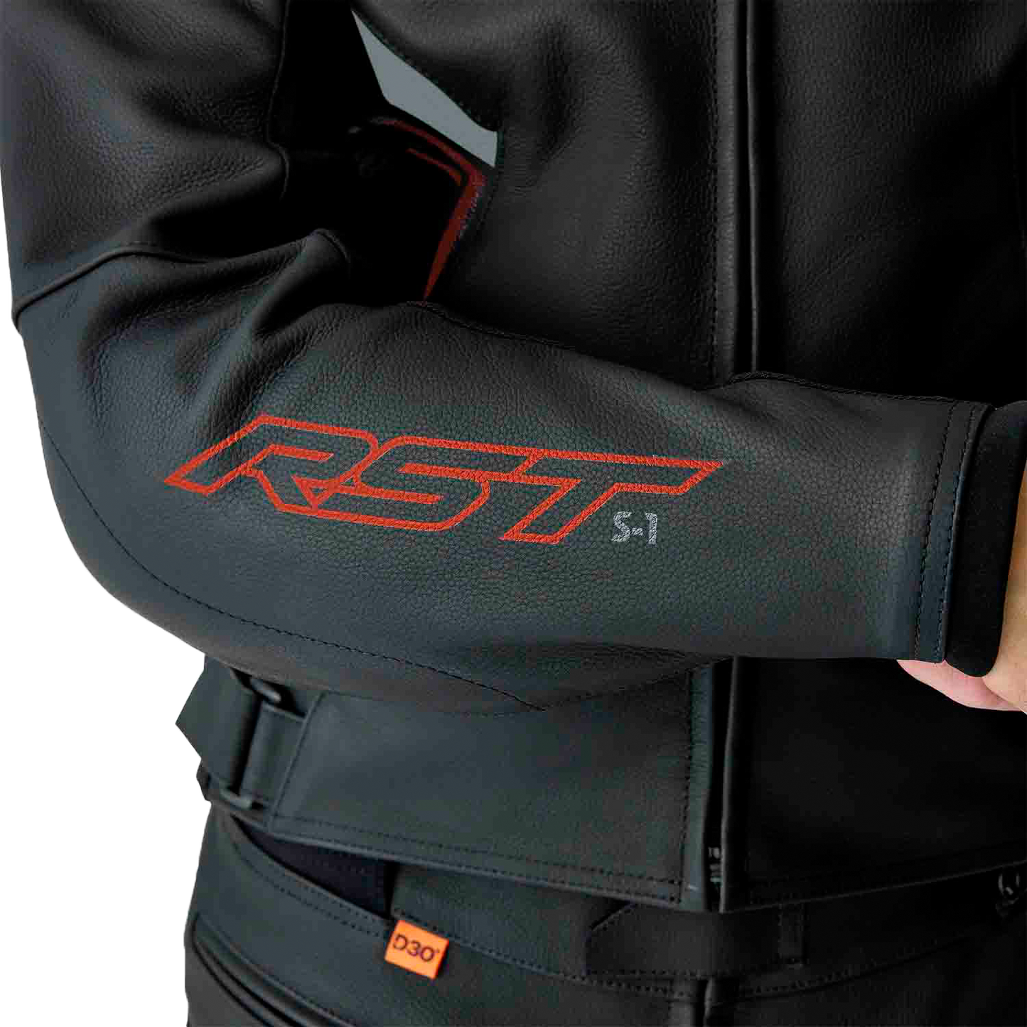 S1 D3o Leather Jacket Blk/Gry/Red 3x