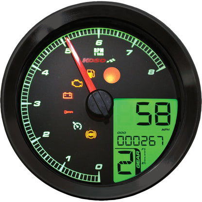 Speedo / Tach Blk Bezel Lcd Color Change Display