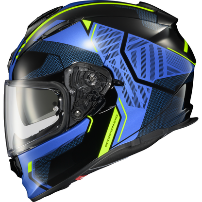 Ryzer Full Face Helmet Switch Blue/Hi Viz Sm