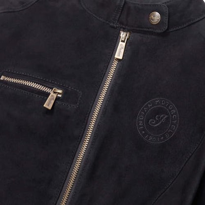 Indian Motorcycle Women's Cleveland Suede Jacket, Black - S - 283337102
