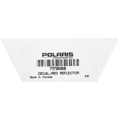 Polaris Ranger Reflector Decal, Red, Genuine OEM Part 7179088, Qty 1
