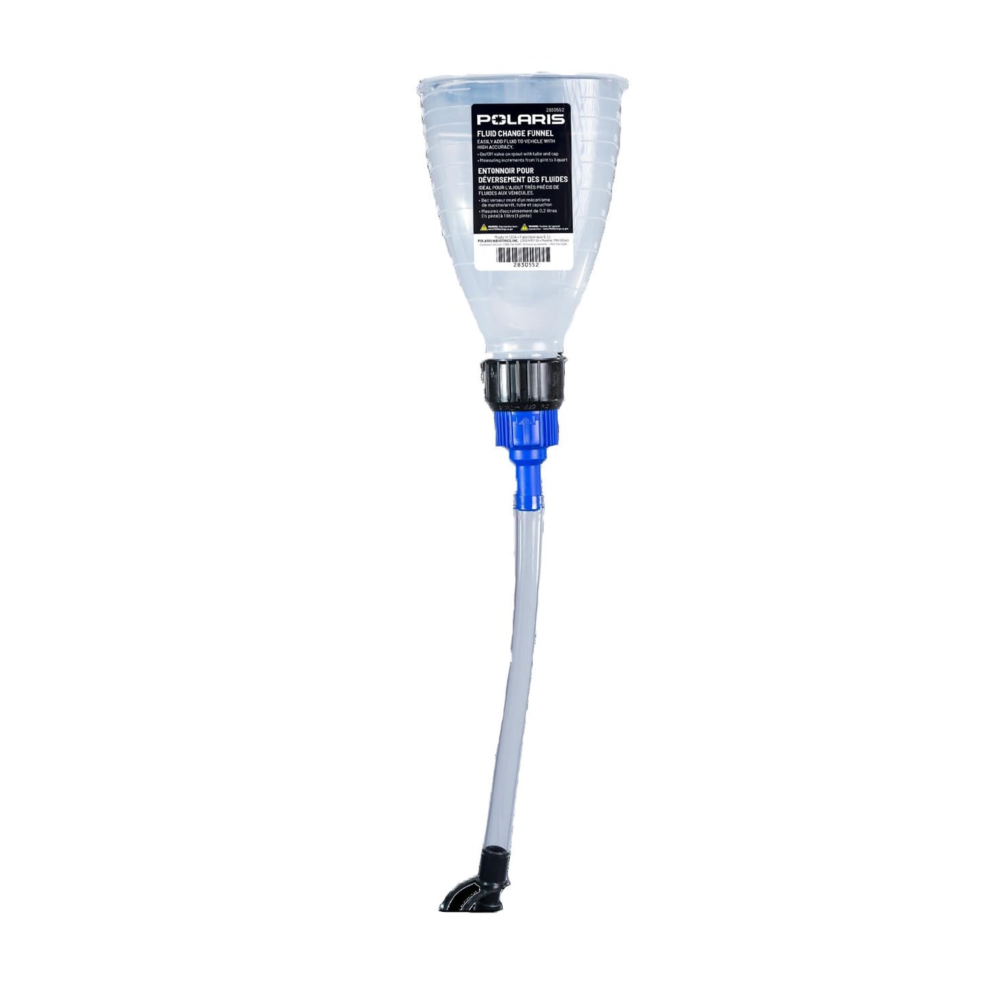 Polaris 1 Liter Fluid Change Funnel with Long Hose, Mess-Free and Controlled Pouring of Automotive Fluids, Oil and Gas, Durable Design for Easy Maintenance, Refills and Precision Pouring - 2830552