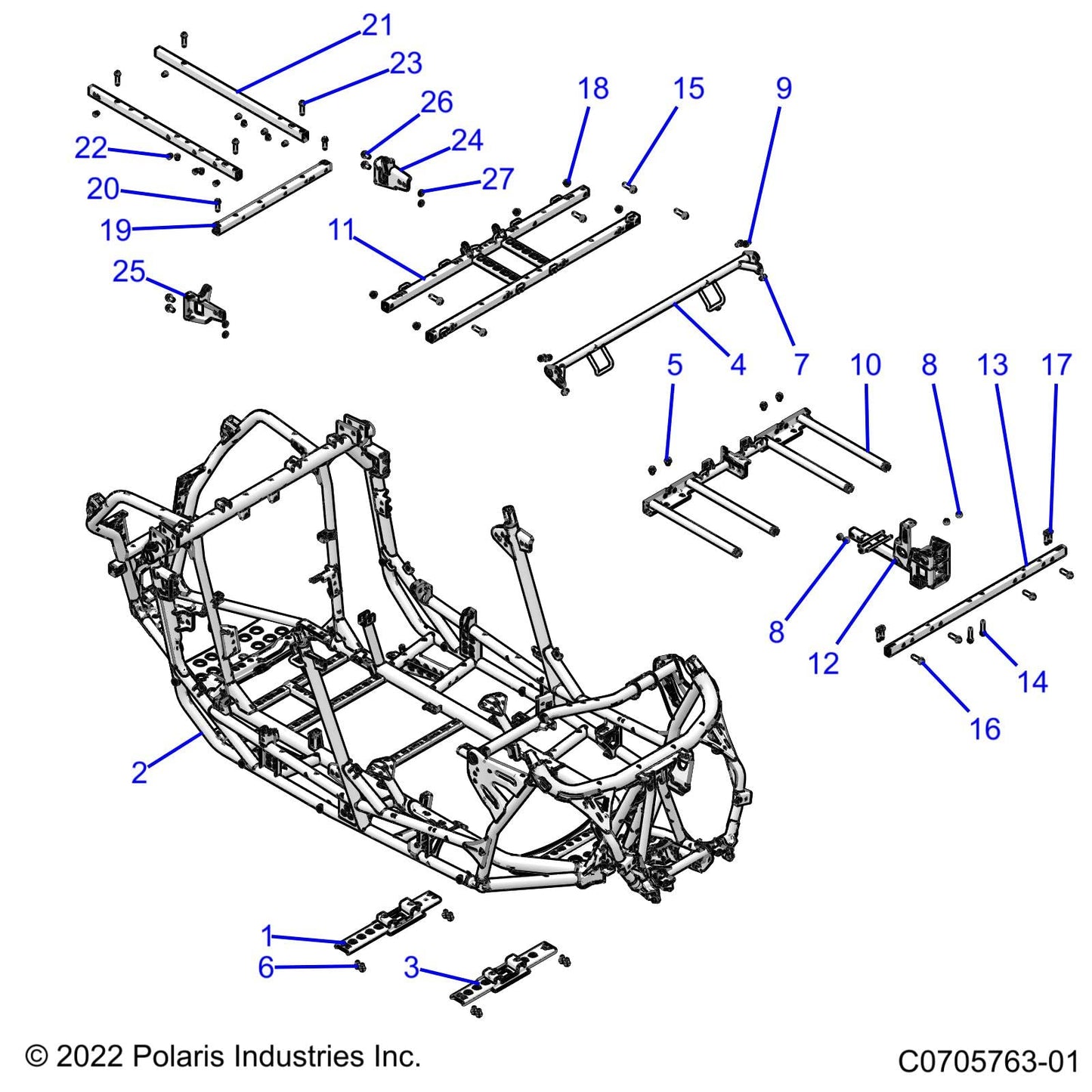 Polaris RZR WELD-MOUNT,PROPSHAFT,MP,ECOAT, Genuine OEM Part 1024572-329, Qty 1