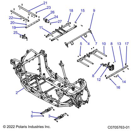 Polaris RZR WELD-MOUNT,PROPSHAFT,MP,ECOAT, Genuine OEM Part 1024572-329, Qty 1