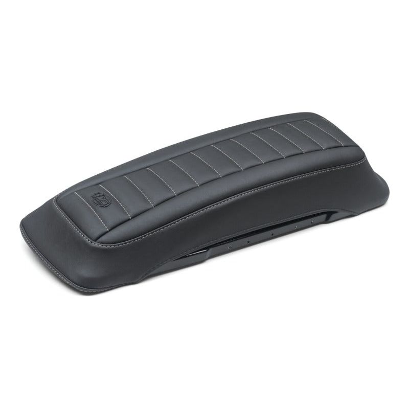 Mustang 97-13 HD FL Touring Saddlebag Tour-Pak Lid Covers (Pair) Deluxe - Black w/ Grey Stitching