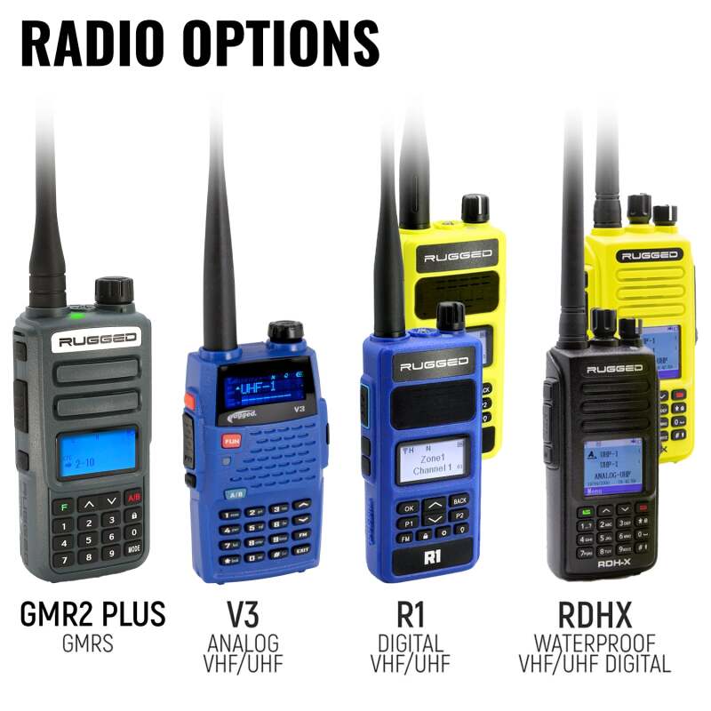 Rugged Radios MOTO MAX Comm Kit w/ HD OFFROAD Cables With R1 (Blue) - Business Band Radio