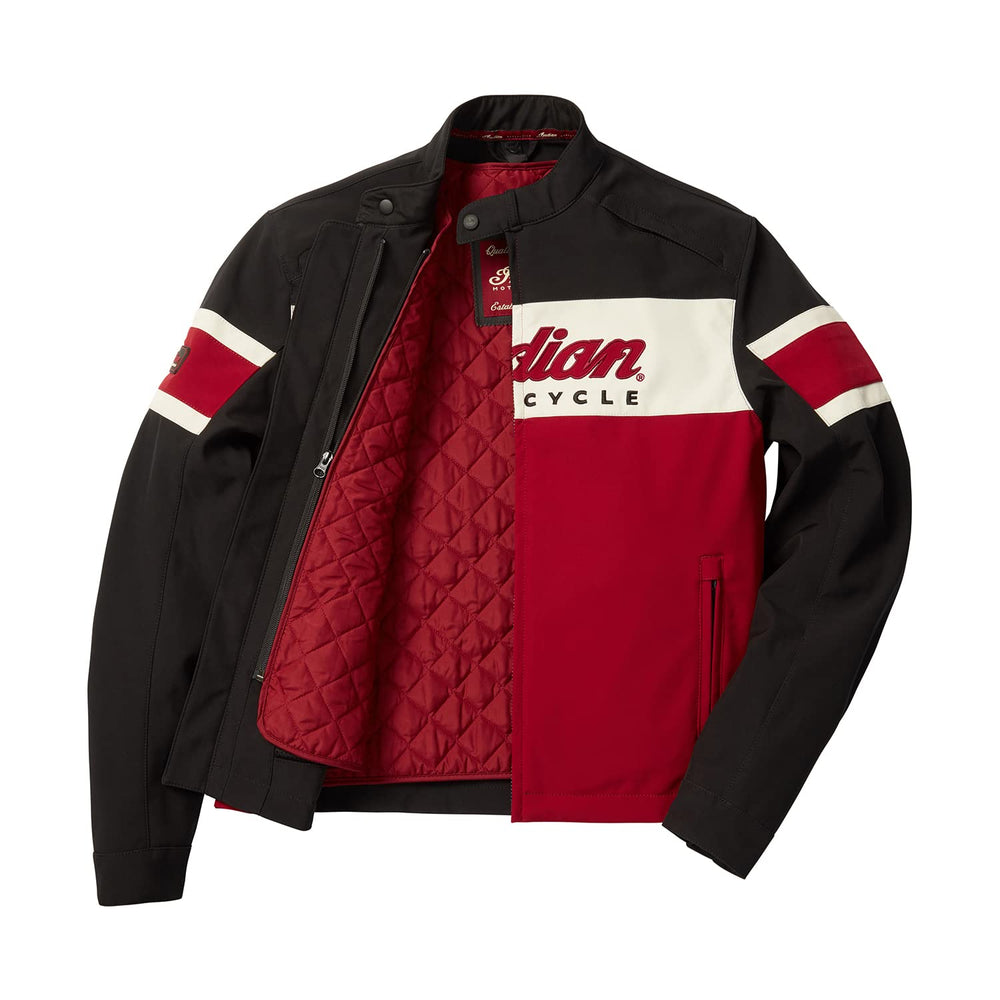 
                      
                        Indian Motorcycle Men's Madison Jacket in Red with Classic Riding Style
                      
                    