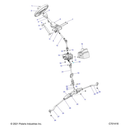Polaris RZR Hub Adaptor, Steering Wheel, RZR, Medium Gloss Black, Genuine OEM Part 5141906-067, Qty 1