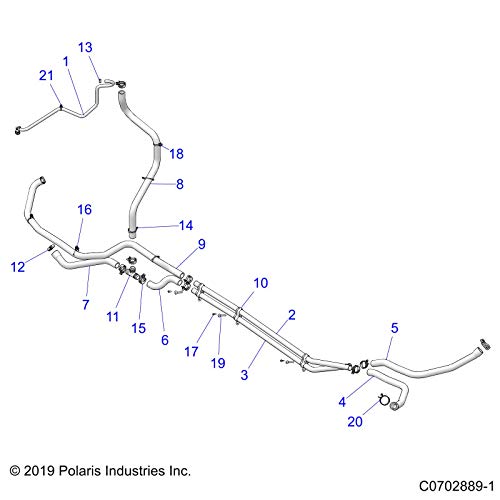 Polaris RZR TUBE-COOLANT,HT UPPER, Genuine OEM Part 5141926, Qty 1