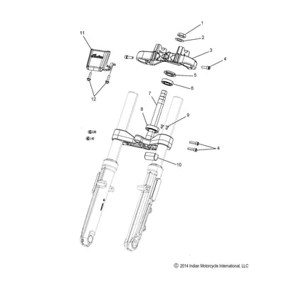 Polaris Triple Tree, Lower, Gloss Black, Cardinal, Genuine OEM Part 1824403-658, Qty 1