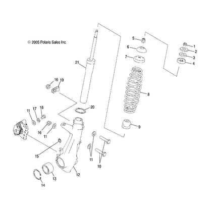Polaris ATV Compression Spring, Black, Genuine OEM Part 7042312-067, Qty 1