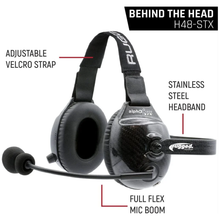 Rugged Radios AlphaBass Carbon Fiber Headset for STEREO and OFFROAD Intercoms Behind The Head