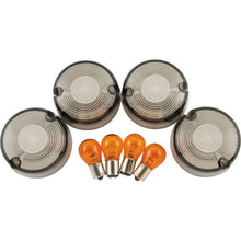Bikers Choice 86-99 FXST 86-01 FXD FXR XL Smoked Turn Signal Lens & Amber Bulb Kit Repl H-D 69306-02