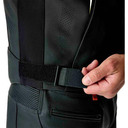 S1 D3o Leather Jacket Blk/Gry/Flo Yel Md