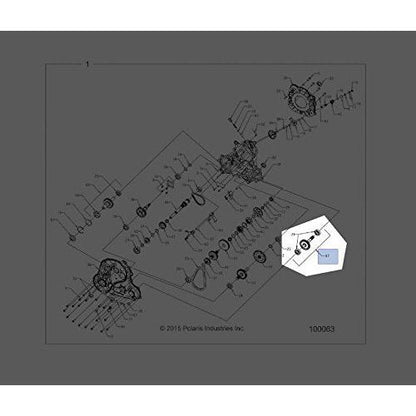 Polaris ATV Output Subassembly with Bearings, Front, Genuine OEM Part 3235788, Qty 1