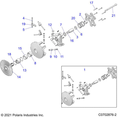 Polaris RZR ASM-SHEAVE,STAT, Genuine OEM Part 5142270, Qty 1