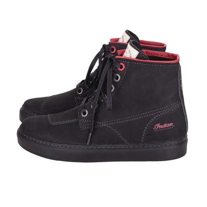 Indian Motorcycle Women's Leather Bryant Sneaker, Black - 10