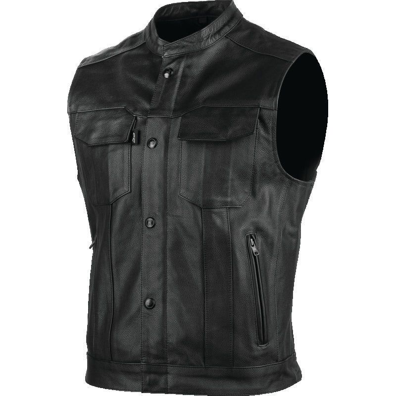 Speed and Strength Band Of Brothers Leather Vest Black - 2XL