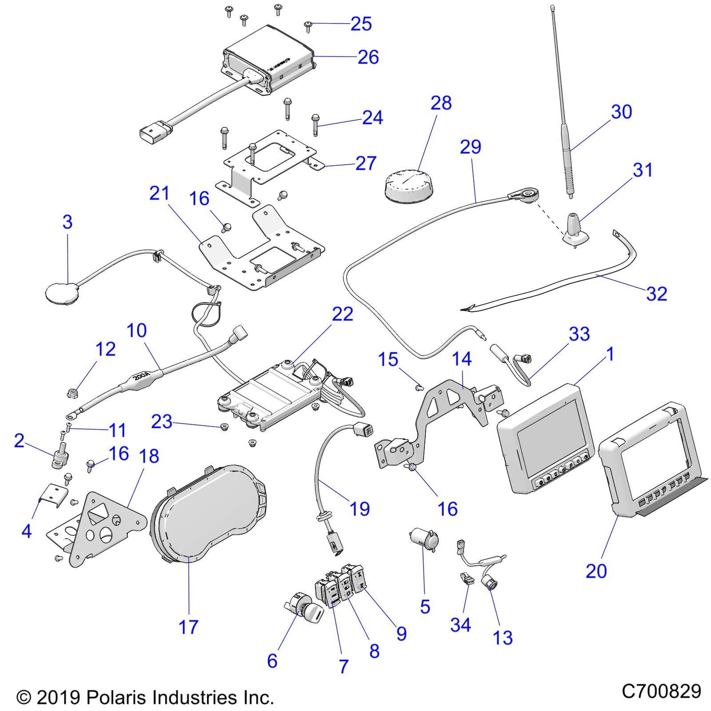 Polaris RZR Laser Switch, AWD, Genuine OEM Part 4017134, Qty 1