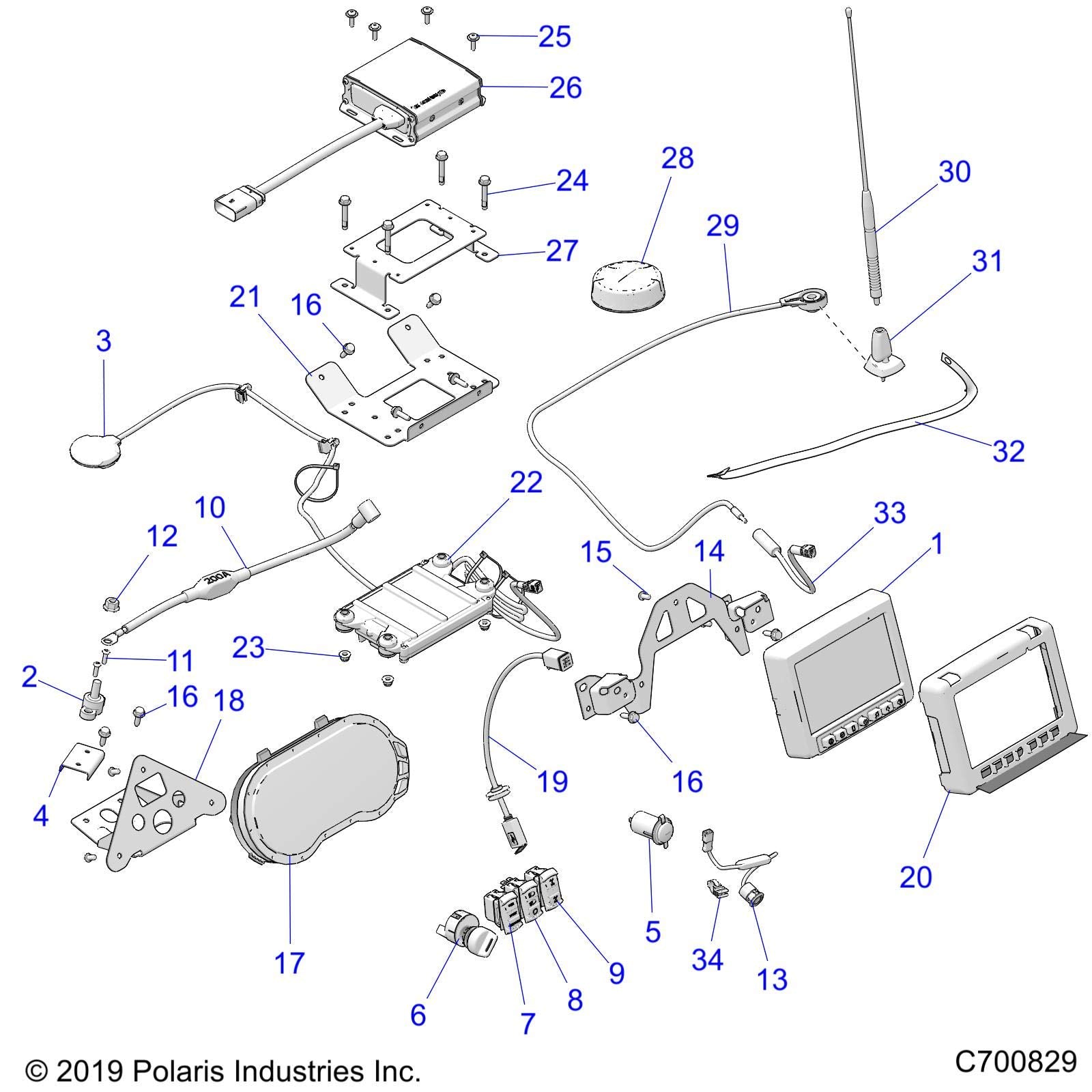 Polaris RZR Laser Switch, AWD, Genuine OEM Part 4017134, Qty 1
